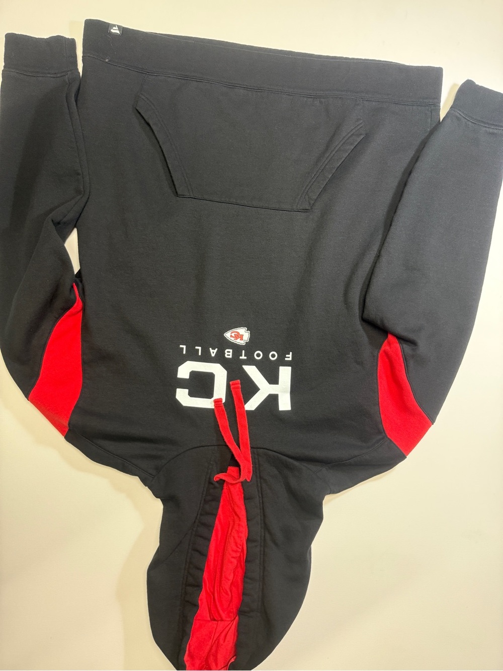 KC Football Mens XL Black and Red Hoodie
